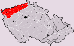 Krušnohorská subprovincie na mapě Česka