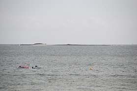 Île des Évens, vista do dique de La Baule