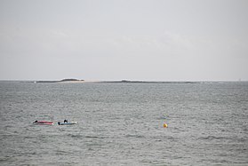 Île des Évens, Blick vom Damm La Baule