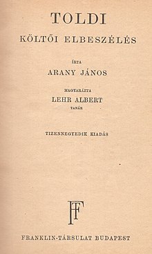 11th edition of the Toldi Lehr Albert Toldija.jpg