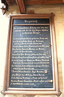 Gedenktafel von 1875 in der Stiftskirche Bützow