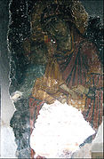 Ícono del siglo XIV de Nuestra Señora de Ljeviš en Prizren, que fue dañado en 2004 por los alborotadores.