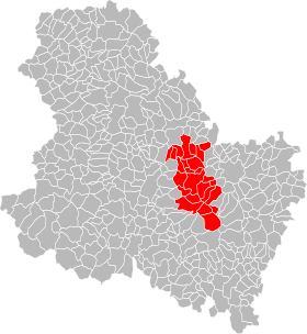 Locatie van de gemeenschap van gemeenten in de regio Chablis