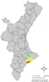Розташування муніципалітету Ла-Віла-Джойоза у автономній спільноті Валенсія