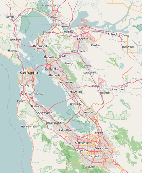 san francisco bay map File Location Map San Francisco Bay Area Png Wikipedia