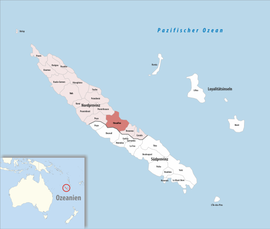 Localização da comuna (em vermelho) na Nova Caledônia