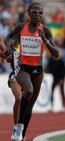 Kenyan-Dutch runner Lornah Kiplagat won three times consecutively between 2005 and 2007. Lornah Kiplagat-b.jpg