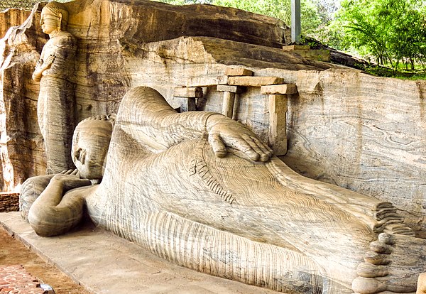 The early Buddhist tradition also taught other meditation postures, such as the standing posture and the lion posture performed lying down on one side