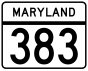 Maryland Route 383 marker