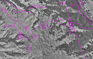 Map showing the location of places in Oral History (from Roan McClure), see below