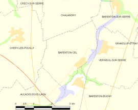 Mapa obce Barenton-Cel