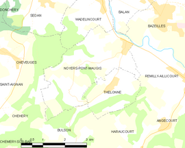 Mapa obce Noyers-Pont-Maugis