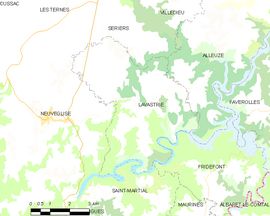 Mapa obce Lavastrie