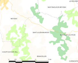 Mapa obce Saint-Julien-Maumont