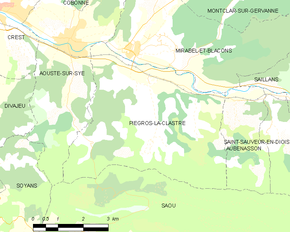 Poziția localității Piégros-la-Clastre