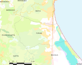 Mapa obce Furiani