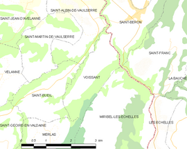 Mapa obce Voissant