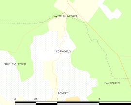 Mapa obce Cormoyeux