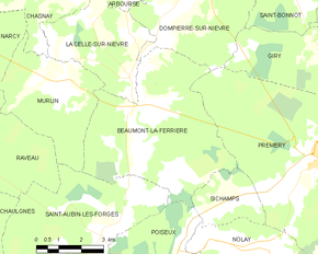 Poziția localității Beaumont-la-Ferrière