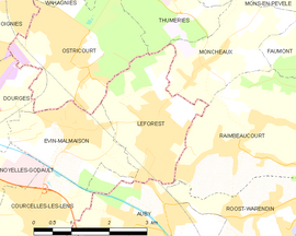 Mapa obce Leforest