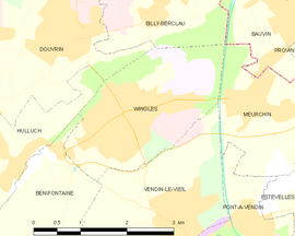 Mapa obce Wingles