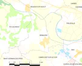 Mapa obce Sémalens