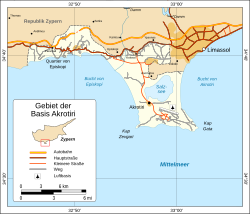 Karte von Akrotiri-Halbinsel