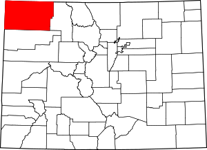 Map of Colorado highlighting Moffat County