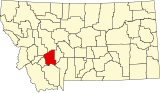 Mapa Montany se zvýrazněním Jefferson County.svg