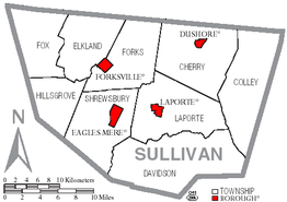 Kaart van Sullivan County
