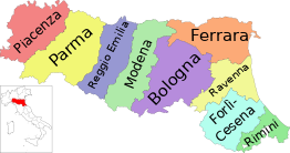 Kaart van Emilia-Romagna