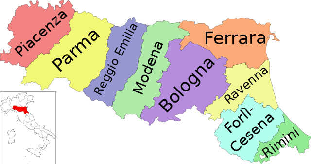 Provinser i Emilia-Romagna