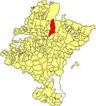 Localização do município de Esteríbar em Navarra