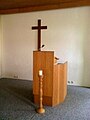 Pulpit in the Mennonite Church of Bad Friedrichshall-Kochendorf, Baden-Württemberg, Germany