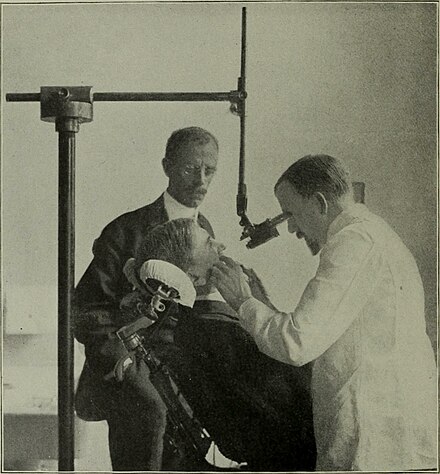 A microscopic device used in dental analysis, c. 1907