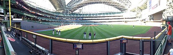 Batting practice prior to a Milwaukee Brewers-Cincinnati Reds game on August 17, 2013