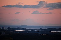 横山展望台から望む夜明け前の富士山