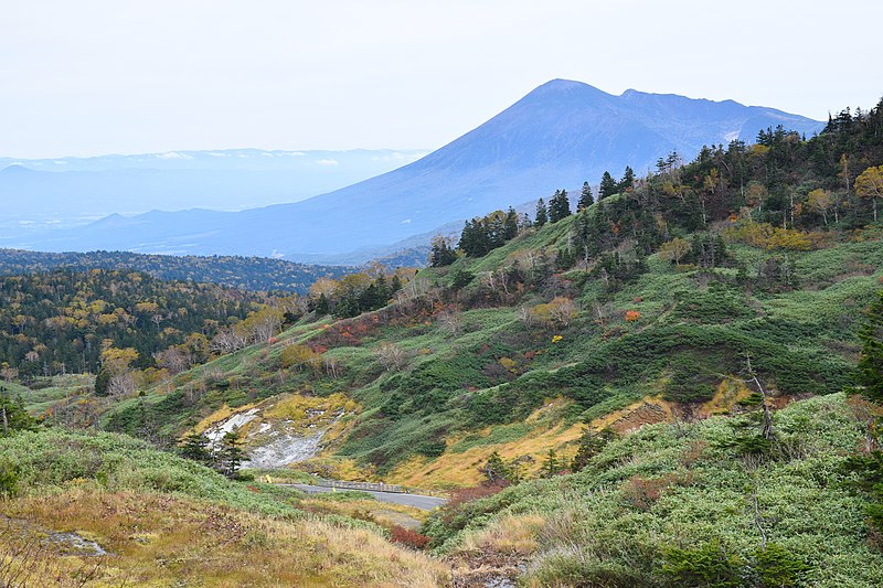 File:Mount Hachimantai and its surroundings, Japan; October 2017 (11).jpg