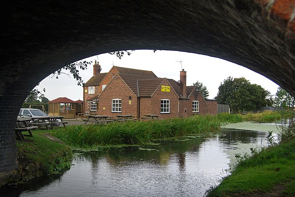 The "Dirty Duck" at Woolsthorpe viewed through bridge 61