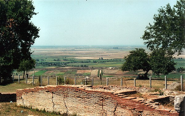 The Myzeqe plain, seen from the ancient city of Apollonia.