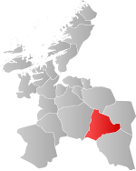 Mapa do condado de Sogn og Fjordane com Holtålen em destaque.