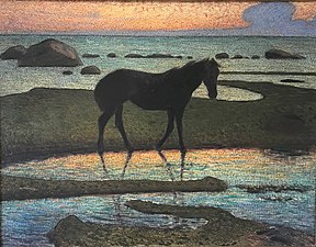 Häst vid strand (Sommarnatt), 1902