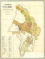 Narvas plāns 1929. gadā. Upes labajā pusē esošo pilsētas daļu 1944. gadā pievienoja Krievijas PFSR