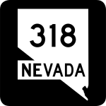 Nevada állam 318-as út jelzőtábla