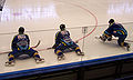 Players of HC ZUBR Přerov warming up before the 2nd National Hockey League's 3rd play-off game with VHK Vsetín