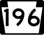 Pennsylvania Route 196 işaretçisi