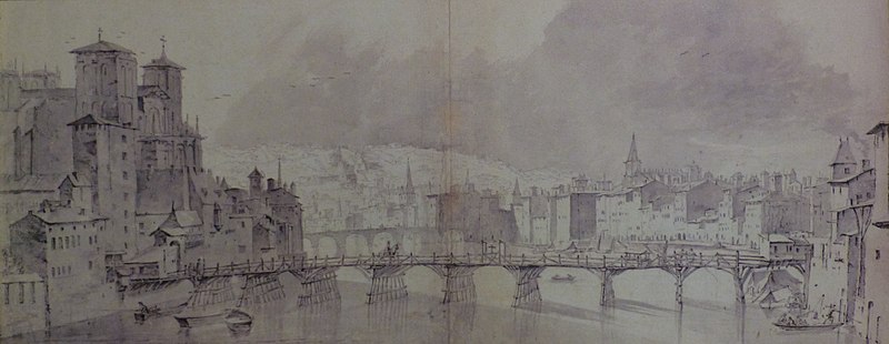 File:Panorama sur la Saône au niveau de Saint-Jean (plume et lavis gris de L. Lingelbach 1644 - Albertina).jpg