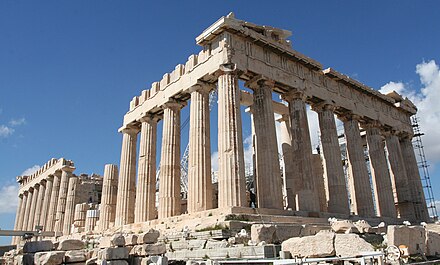 The southern side of the Parthenon, which sustained considerable damage in the 1687 explosion