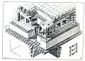 Ricostruzione aerea della struttura del "Talar-i-Takht" o sala delle 100 colonne