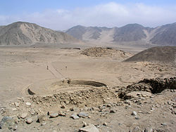 The Caral pyramids in the valley of the Río Supe